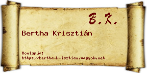 Bertha Krisztián névjegykártya