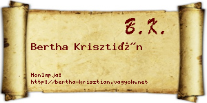 Bertha Krisztián névjegykártya